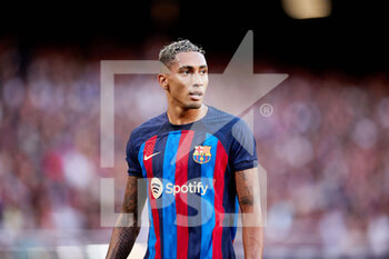 2022-08-28 - Raphinha of FC Barcelona during the Spanish championship La Liga football match between FC Barcelona and Real Valladolid CF on August 28, 2022 at Spotify Camp Nou in Barcelona, Spain - FOOTBALL - SPANISH CHAMP - FC BARCELONA V REAL VALLADOLID - SPANISH LA LIGA - SOCCER