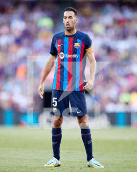 2022-08-28 - Sergio Busquets of FC Barcelona during the Spanish championship La Liga football match between FC Barcelona and Real Valladolid CF on August 28, 2022 at Spotify Camp Nou in Barcelona, Spain - FOOTBALL - SPANISH CHAMP - FC BARCELONA V REAL VALLADOLID - SPANISH LA LIGA - SOCCER