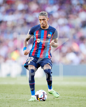 2022-08-28 - Raphinha of FC Barcelona during the Spanish championship La Liga football match between FC Barcelona and Real Valladolid CF on August 28, 2022 at Spotify Camp Nou in Barcelona, Spain - FOOTBALL - SPANISH CHAMP - FC BARCELONA V REAL VALLADOLID - SPANISH LA LIGA - SOCCER