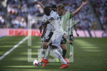 2022-09-03 - 03.09.2022, Madrid, Spain. Ferland Mendy of Real Madrid CF (L) battles for the ball with Sergio Canales of Real Betis (R) during the LaLiga Santander match between Real Madrid CF and Real Betis at Santiago Bernabeu on 3 September 2022 in Madrid, Spain. - LALIGA SANTANDER 2021/2023- REAL MADRID VS REAL BETIS - SPANISH LA LIGA - SOCCER