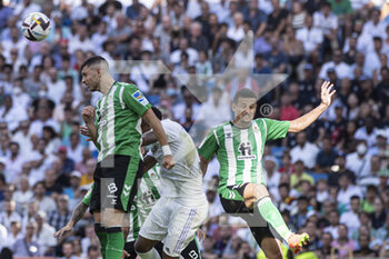 2022-09-03 - 03.09.2022, Madrid, Spain. Guido Rodriguez of Real Betis heads the ball during the LaLiga Santander match between Real Madrid CF and Real Betis at Santiago Bernabeu on 3 September 2022 in Madrid, Spain. - LALIGA SANTANDER 2021/2023- REAL MADRID VS REAL BETIS - SPANISH LA LIGA - SOCCER