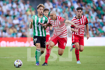 18/09/2022 - Sergio Canales of Real Betis and Oriol Romeu of Girona FC in action during the spanish league, La Liga Santander, football match played between Real Betis and Girona FC at Benito Villamarin stadium on September 18, 2022, in Sevilla, Spain. Photo Joaquin Corchero / SpainDPPI / DPPI - FOOTBALL - SPANISH CHAMP - REAL BETIS V GIRONA - SPANISH LA LIGA - CALCIO