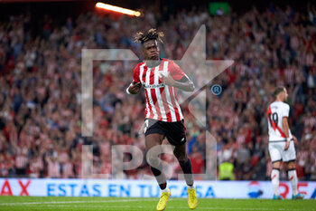 2022-09-17 - Nico Williams of Athletic Club reacts after scoring goal during the La Liga Santander football match between Athletic Club and Rayo Vallecano at San Mames on September 17, 2022, in Bilbao, Spain. Photo Ricardo Larreina / SpainDPPI / DPPI - FOOTBALL - SPANISH CHAMP - ATHLETIC V RAYO VALLECANO - SPANISH LA LIGA - SOCCER