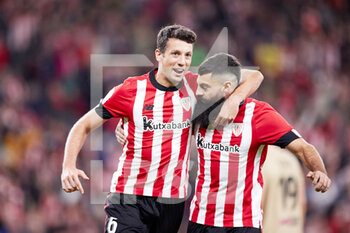 2022-09-30 - Mikel Vesga of Athletic Club reacts after scoring goal during the Spanish championship La Liga football match between Athletic Club and UD Almeria on September 30, 2022 at San Mames in Bilbao, Spain - FOOTBALL - SPANISH CHAMP - ATHLETIC CLUB V ALMERIA - SPANISH LA LIGA - SOCCER