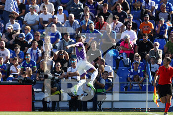 2022-10-01 - Sergio Leon of Real Valladolid celebrates a goal during the Spanish championship La Liga football match between Getafe CF and Real Valladolid on October 1, 2022 at Coliseum Alfonso Perez stadium in Getafe, Madrid, Spain - FOOTBALL - SPANISH CHAMP - GETAFE V REAL VALLADOLID - SPANISH LA LIGA - SOCCER