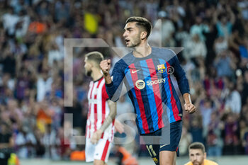 2022-10-23 - Ferran Torres of FC Barcelona celebrating a goal during the Spanish championship La Liga football match between FC Barcelona and Athletic Club Bilbao on October 23, 2022 at Spotify Camp Nou in Barcelona, Spain - FOOTBALL - SPANISH CHAMP - FC BARCELONA V ATHLETIC CLUB - SPANISH LA LIGA - SOCCER