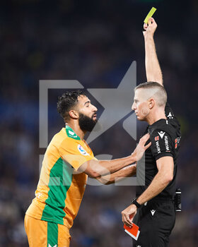 2022-10-30 - Nabil Fekir of Real Betis Balompie see the yellow card during the Spanish championship La Liga football match between Real Sociedad and Real Betis Balompie on October 30, 2022 at Reale Arena in San Sebastian, Spain - FOOTBALL - SPANISH CHAMP - REAL SOCIEDAD V REAL BETIS - SPANISH LA LIGA - SOCCER