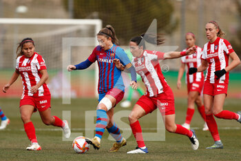 2022-01-23 - Alexia Putellas of FC Barcelona and Silvia Meseguer of Atletico de Madrid during the Spanish Women Supercup, Final football match between FC Barcelona and Atletico de Madrid on January 23, 2022 at Ciudad del Futbol in Las Rozas, Madrid, Spain - FC BARCELONA VS ATLETICO DE MADRID - SPANISH PRIMERA DIVISION WOMEN - SOCCER