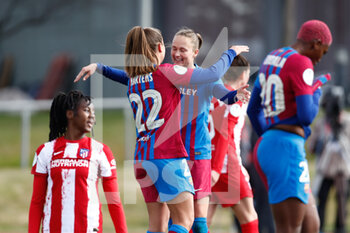 2022-01-23 - Lieke Martens of FC Barcelona celebrates a goal with teammates during the Spanish Women Supercup, Final football match between FC Barcelona and Atletico de Madrid on January 23, 2022 at Ciudad del Futbol in Las Rozas, Madrid, Spain - FC BARCELONA VS ATLETICO DE MADRID - SPANISH PRIMERA DIVISION WOMEN - SOCCER