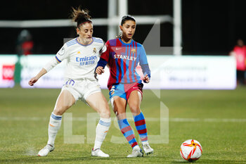 2022-01-19 - Jana Fernandez of FC Barcelona and Esther Gonzalez of Real Madrid during the Spanish Women's Supercup, Semi final 1, football match between FC Barcelona and Real Madrid on January 19, 2022 at Ciudad del Futbol in Las Rozas, Madrid, Spain - FC BARCELONA VS REAL MADRID - SPANISH SUPERCUP - SOCCER