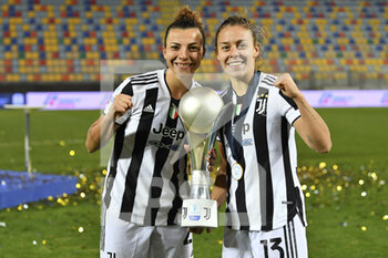 2022-01-08 - Arianna Caruso of Juventus Women and Lisa Boattin of Juventus Women during the Women's Italian Supercup Final between F.C. Juventus and A.C. Milan at the Benito Stirpe Stadium on 8th of January, 2022 in Frosinone, Italy. - FINAL - JUVENTUS WOMEN VS AC MILAN - WOMEN SUPERCOPPA - SOCCER