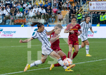 2022-11-05 - Moeka Minami (Roma), Agnese Bonfantini(Juventus), Elisa Bartoli(Roma), Sofia Cantore(Juventus) - FINAL - JUVENTUS FC VS AS ROMA - WOMEN SUPERCOPPA - SOCCER