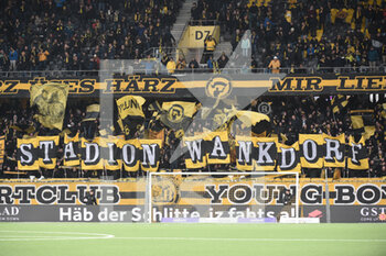 2022-04-09 - April 9th, 2022, Bern, Wankdorf, Super League: BSC Young Boys - FC Lausanne-Sport, the fans of BSC Young Boys before the match. - BSC YOUNG BOYS VS FC LAUSANNE-SPORT - SWISS SUPER LEAGUE - SOCCER