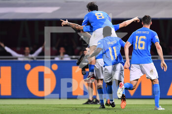 2022-06-04 - Italy players celebrate after a goal - ITALY VS GERMANY - UEFA NATIONS LEAGUE - SOCCER