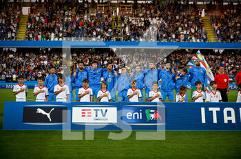 2022-06-07 - Italy team during the national anthem - ITALY VS HUNGARY - UEFA NATIONS LEAGUE - SOCCER