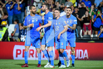 2022-06-07 - Happiness of Italy players celebrating - ITALY VS HUNGARY - UEFA NATIONS LEAGUE - SOCCER