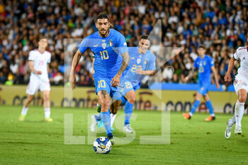 2022-06-07 - Italy's Lorenzo Pellegrini portrait in action - ITALY VS HUNGARY - UEFA NATIONS LEAGUE - SOCCER