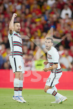 2022-06-02 - Ricardo Horta of Portugal celebrates a goal 1-1 during the UEFA Nations League, League A - Group A2 football match between Spain and Portugal on June 2, 2022 at Benito Villamarin stadium in Sevilla, Spain - FOOTBALL - NATIONS LEAGUE - SPAIN V PORTUGAL - UEFA NATIONS LEAGUE - SOCCER