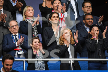 2022-06-03 - French Football Federation (FFF) President Noel LE GRAET, French Education and Youth Minister Pap NDIAYE and French Sports Minister Amelie OUDEA-CASTERA during the UEFA Nations League, League A - Group 1 football match between France and Denmark on June 3, 2022 at Stade de France in Saint-Denis near Paris, France - FOOTBALL - NATIONS LEAGUE - FRANCE V DENMARK - UEFA NATIONS LEAGUE - SOCCER