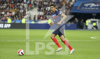 2022-06-03 - Raphael Varane of France during the UEFA Nations League League A - Group 1 football match between France and Denmark on June 3, 2022 at Stade de France in Saint-Denis near Paris, France - FOOTBALL - NATIONS LEAGUE - FRANCE V DENMARK - UEFA NATIONS LEAGUE - SOCCER