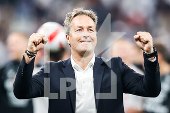 2022-06-03 - Kasper HJULMAND of Denmark celebrates the victory during the UEFA Nations League, League A - Group 1 football match between France and Denmark on June 3, 2022 at Stade de France in Saint-Denis near Paris, France - FOOTBALL - NATIONS LEAGUE - FRANCE V DENMARK - UEFA NATIONS LEAGUE - SOCCER
