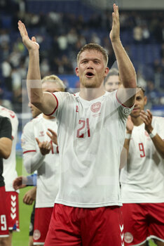 2022-06-03 - Andreas Cornelius of Denmark celebrates the victory following the UEFA Nations League League A - Group 1 football match between France and Denmark on June 3, 2022 at Stade de France in Saint-Denis near Paris, France - FOOTBALL - NATIONS LEAGUE - FRANCE V DENMARK - UEFA NATIONS LEAGUE - SOCCER