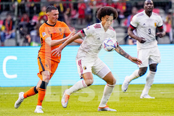 2022-06-03 - Steven Berghuis of the Netherlands, Axel Witsel of Belgium during the UEFA Nations League 2022, League A Group 4 football match between Belgium and Netherlands on June 3, 2022 at the King Baudouin Stadium in Brussels, Belgium - FOOTBALL - NATIONS LEAGUE 2022 - BELGIUM V NETHERLANDS - UEFA NATIONS LEAGUE - SOCCER