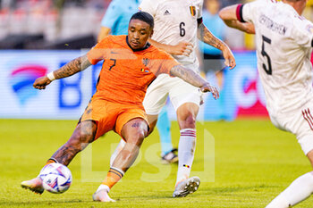 2022-06-03 - Steven Bergwijn of the Netherlands scoring a goal during the UEFA Nations League 2022, League A Group 4 football match between Belgium and Netherlands on June 3, 2022 at the King Baudouin Stadium in Brussels, Belgium - FOOTBALL - NATIONS LEAGUE 2022 - BELGIUM V NETHERLANDS - UEFA NATIONS LEAGUE - SOCCER