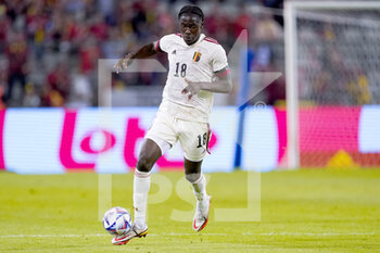 2022-06-03 - Amadou Onana of Belgium during the UEFA Nations League 2022, League A Group 4 football match between Belgium and Netherlands on June 3, 2022 at the King Baudouin Stadium in Brussels, Belgium - FOOTBALL - NATIONS LEAGUE 2022 - BELGIUM V NETHERLANDS - UEFA NATIONS LEAGUE - SOCCER