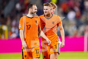 2022-06-03 - Daley Blind of the Netherlands and Matthijs de Ligt of the Netherlands during the UEFA Nations League 2022, League A Group 4 football match between Belgium and Netherlands on June 3, 2022 at the King Baudouin Stadium in Brussels, Belgium - FOOTBALL - NATIONS LEAGUE 2022 - BELGIUM V NETHERLANDS - UEFA NATIONS LEAGUE - SOCCER
