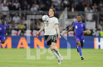 2022-06-07 - Lukas Klostermann of Germany during the UEFA Nations League 2022, League A - Group 3 football match between Germany and England on June 7, 2022 at Allianz Arena in Munich, Germany - FOOTBALL - NATIONS LEAGUE 2022 - GERMANY V ENGLAND - UEFA NATIONS LEAGUE - SOCCER