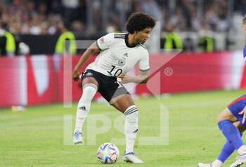 2022-06-07 - Serge Gnabry of Germany during the UEFA Nations League 2022, League A - Group 3 football match between Germany and England on June 7, 2022 at Allianz Arena in Munich, Germany - FOOTBALL - NATIONS LEAGUE 2022 - GERMANY V ENGLAND - UEFA NATIONS LEAGUE - SOCCER