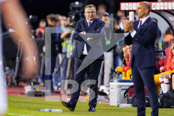 2022-06-08 - Head coach Csezlaw Michniewicz of Poland during the UEFA Nations League 2022, League A - Group 4 football match between Belgium and Poland on June 8, 2022 at King Baudouin Stadium in Brussels, Belgium - FOOTBALL - NATIONS LEAGUE 2022 - BELGIUM V POLAND - UEFA NATIONS LEAGUE - SOCCER