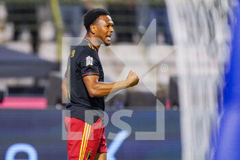 2022-06-08 - Lois Openda of Belgium is celebrating his goal during the UEFA Nations League 2022, League A - Group 4 football match between Belgium and Poland on June 8, 2022 at King Baudouin Stadium in Brussels, Belgium - FOOTBALL - NATIONS LEAGUE 2022 - BELGIUM V POLAND - UEFA NATIONS LEAGUE - SOCCER