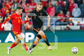 2022-06-08 - Joe Rodon of Wales, Matthijs de Ligt of The Netherlands during the UEFA Nations League 2022, League A - Group 4 football match between Wales and The Netherlands on June 8, 2022 at Cardiff City Stadium in Cardiff, Wales - FOOTBALL - NATIONS LEAGUE 2022 - WALES V NETHERLANDS - UEFA NATIONS LEAGUE - SOCCER