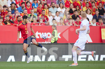 12/06/2022 - Marcos Asensio of Spain during the UEFA Nations League 2022, League A - Group 2 football match between Spain and Czech Republic on June 12, 2022 at the La Rosaleda Stadium in Malaga, Spain - FOOTBALL - NATIONS LEAGUE 2022 - SPAIN V CZECH REPUBLIC - UEFA NATIONS LEAGUE - CALCIO