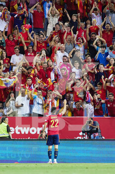 12/06/2022 - Pablo Sarabia of Spain celebrates a goal during the UEFA Nations League 2022, League A - Group 2 football match between Spain and Czech Republic on June 12, 2022 at the La Rosaleda Stadium in Malaga, Spain - FOOTBALL - NATIONS LEAGUE 2022 - SPAIN V CZECH REPUBLIC - UEFA NATIONS LEAGUE - CALCIO