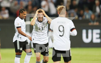 2022-06-14 - Thomas Muller of Germany reacts after the 5-0 goal of Timo Werner during the UEFA Nations League 2022, League A - Group 3, football match between Germany and Italy on June 14, 2022 at Borussia-Park in Monchengladbach, Germany - FOOTBALL - NATIONS LEAGUE 2022 - GERMANY V ITALY - UEFA NATIONS LEAGUE - SOCCER