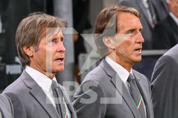 23/09/2022 - Italy's Head Coach Roberto Mancini and Italy's Second Head Coach Lele Oriali during national anthem - ITALY VS ENGLAND - UEFA NATIONS LEAGUE - CALCIO