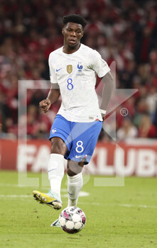 2022-09-25 - Aurelien Tchouameni of France during the UEFA Nations League, League A - Group 1 football match between Denmark and France on September 25, 2022 at Parken Stadium in Copenhagen, Denmark - FOOTBALL - NATIONS LEAGUE - DENMARK V FRANCE - UEFA NATIONS LEAGUE - SOCCER