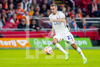 2022-09-25 - Timothy Castagne of Belgium during the UEFA Nations League, League A Group 4, football match between Netherlands and Belgium on September 25, 2022 at Johan Cruijff ArenA in Amsterdam, Netherlands - FOOTBALL - NATIONS LEAGUE - NETHERLANDS V BELGIUM - UEFA NATIONS LEAGUE - SOCCER