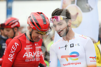 26/05/2022 - Kevin Ledanois of Team Arkea - Samsic and Anthony Turgis of TotalEnergies during the Boucles de la Mayenne 2022, UCI ProSeries cycling race, Stage 1, Saint-Pierre-des-Landes > Andouillé (180 Km) on May 26, 2022 in Andouillé, France - CYCLING - LES BOUCLES DE LA MAYENNE 2022 - STAGE 1 - STRADA - CICLISMO