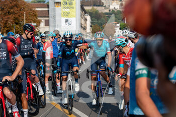 08/10/2022 - Vincenzo Nibali (Astana Qazaqstan Team) and Alejandro Valverde (team Movistar) - GIRO DI LOMBARDIA  - STRADA - CICLISMO