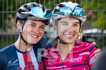 12/09/2022 - CLEVENGER Erica and FRANZ Heidi during the TCFIA 2022, Tour Cycliste Feminin International de L'Ardeche, Stage 7, Vesseaux - Privas (121 Km) on September 12, 2022 in Privas, France - CYCLING - TCFIA 2022 - STAGE 7 - STRADA - CICLISMO