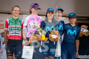 12/09/2022 - Podium during the TCFIA 2022, Tour Cycliste Feminin International de L'Ardeche, Stage 7, Vesseaux - Privas (121 Km) on September 12, 2022 in Privas, France - CYCLING - TCFIA 2022 - STAGE 7 - STRADA - CICLISMO