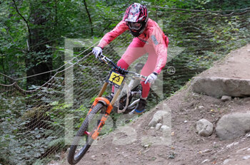 03/09/2022 - Hugo Marini (FRA) during UCI Mountain Bike World Cup in Val di Sole 2022 - Junior Men Downhill race category - September 3, 2022. Italy - UCI MOUNTAIN BIKE WORLD - VAL DI SOLE 2022 - JUNIOR MEN AND WOMAN RACE - MTB - MOUNTAIN BIKE - CICLISMO