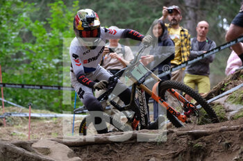 03/09/2022 - Jackson Goldstone (CAN) during UCI Mountain Bike World Cup in Val di Sole 2022 - Junior Men Downhill race category - September 3, 2022. Italy  - UCI MOUNTAIN BIKE WORLD - VAL DI SOLE 2022 - JUNIOR MEN AND WOMAN RACE - MTB - MOUNTAIN BIKE - CICLISMO