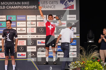 26/08/2022 - iLITSCHER Thomas n Winners podium  in UCI Mountain Bike World Championships in Les Gets 2022 Cross-Country Short Track Man Edite August 26, 2022 - 2022 UCI MOUNTAIN BIKE WORLD CHAMPIONSHIPS - MTB - MOUNTAIN BIKE - CICLISMO