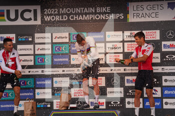 26/08/2022 - GAZE Samuel, Filippo colombo and LITSCHER Thomas winners podium in UCI Mountain Bike World Championships in Les Gets 2022 Cross-Country Short Track Man Edite August 26, 2022 - 2022 UCI MOUNTAIN BIKE WORLD CHAMPIONSHIPS - MTB - MOUNTAIN BIKE - CICLISMO