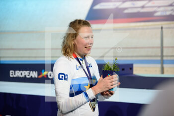 12/08/2022 - 12.8.2022, Munich, International Congress Center Munich, European Championships Munich 2022: women track cycling team pursuit final, Mieke Kroeger (GER) with her flowers and medals after the victory ceremony - EUROPEAN CHAMPIONSHIPS MUNICH 2022: TRACK CYCLING TEAM PURSUIT FINAL - PISTA - CICLISMO